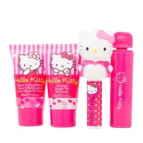 Hello Kitty Pink Love 30ml Loțiune de corp + 30ml Gel de duș + 4.5g Lip Balm + Toolthbrush