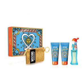 Moschino I Love Love 100ml Apă De Toaletă + 100ml Loțiune de corp + 100ml Gel de duș + Cardholder